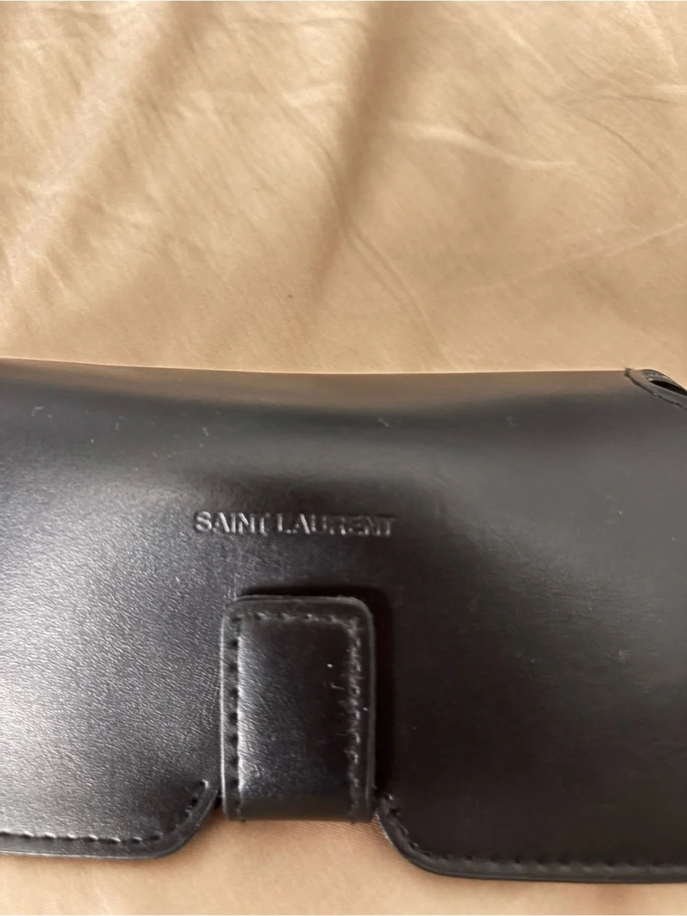 Saint Laurent Black Croc-Embossed Frame Sunglasses with Case